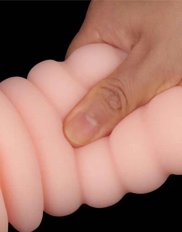 Male Sex Toys | Lovetoy - Virgin-Skin Blowout - Dubbelzijdige Stroker Masturbator - Vagina en Anus - Lichte Huidskleur - Lovetoy