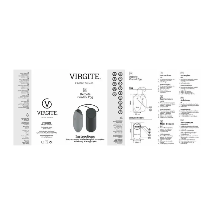 Uovo Vibrante Virgite Nero | Virgite Vibrators Uovo Vibrante Virgite Nero | Virgite Vibrators