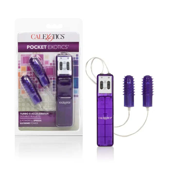 CalExotics Vibrators | Turbo 8 Extreme  Accelerator Double Bullets - Purple