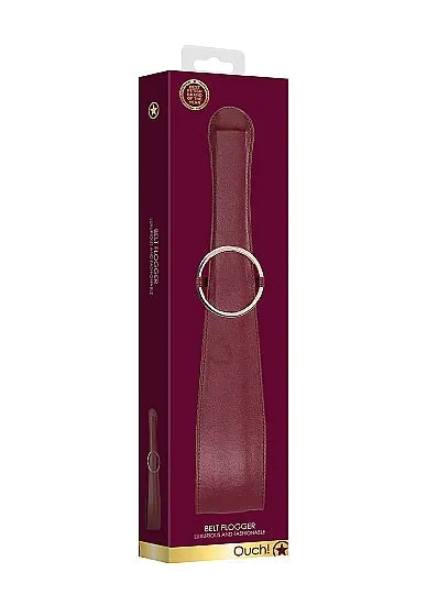 Couples | Ouch Halo Belt Flogger Burgundy - Shots America