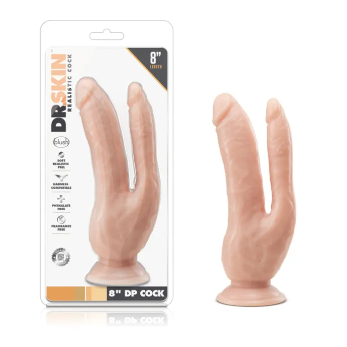 Dildos | Dr. Skin - 8 Inch Dp Cock - Vanilla - Blush Novelties Dildos | Dr. Skin - 8 Inch Dp Cock - Vanilla - Blush Novelties