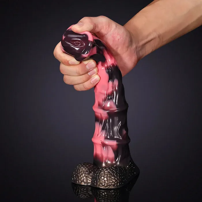 Female Sex Toys | 10.04Inch Lifelike Silicone Horse Dildo Textured Testicles - Lovetoyshub