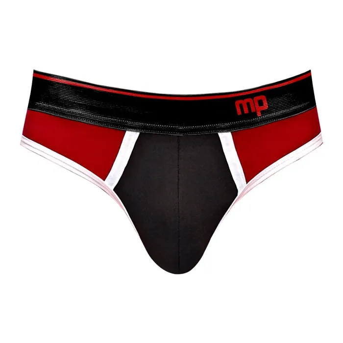 Male Power Anal | Retro Sport Panel Thong - S/ M - Red/ Black