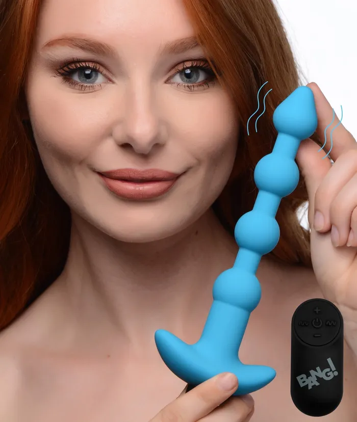 Male Sex Toys | XR Brands Bang! Vibrating Silicone Anal Beads & Remote