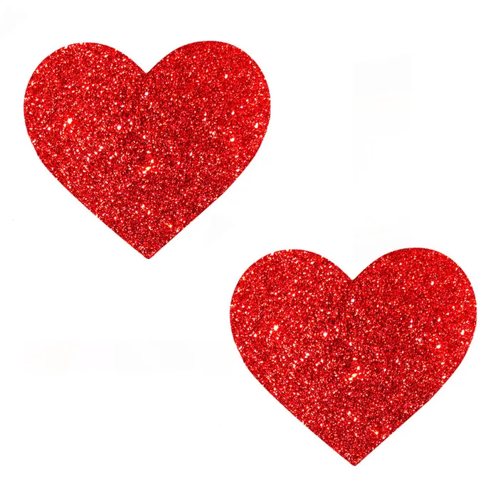 Neva Nude Ravish Me Red Glitter I Heart U Nipztix Pasties Vibrators