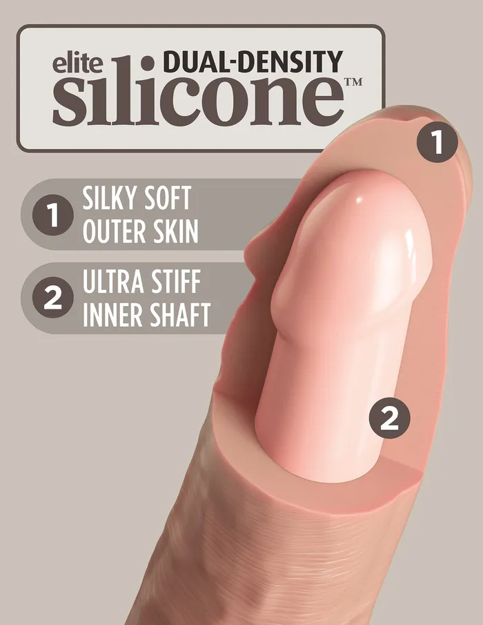 Pipedream Dildos King Cock Elite 9 Inch Silicone Dual Density Cock Light