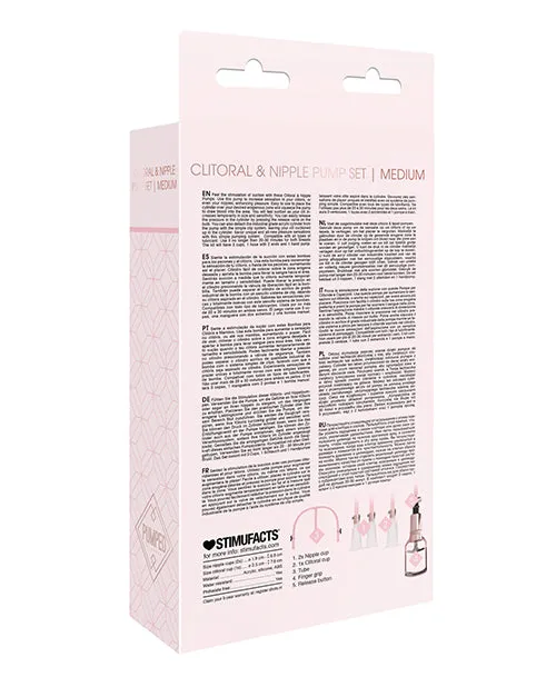 Shots America Female Sex Toys | Shots Pumped Clitoral & Nipple Pump Set - Medium Rose Gold