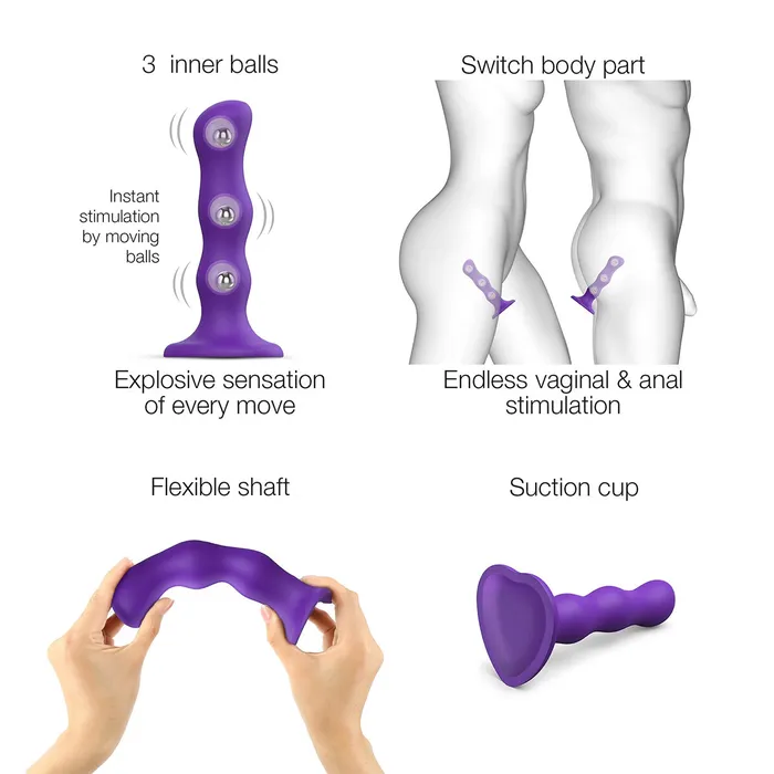 Strap-On-Me Geisha Ball Dildo Medium - Purple | Strap-On-Me Female Sex Toys