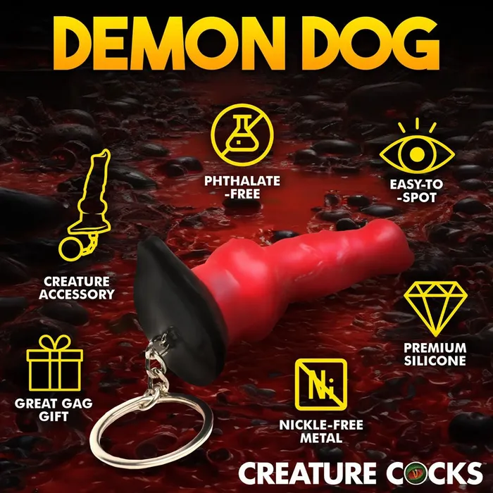 Dildos XR Brands Creature Cocks HellHound Keychain Novelty Fantasy Dildo Keyring