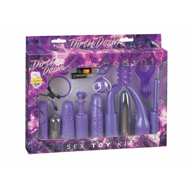 Dirty Dozen Purple Toy Kit 12 Piece Set Seven Creations Vibrators