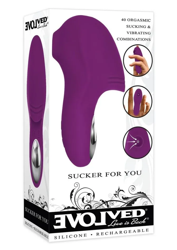 Female Sex Toys Evolved Sucker For You Silicone Rechargeable Clitoral Stimulator