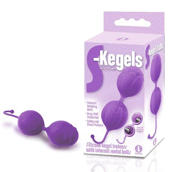 Icon Brands Female Sex Toys The 9s SKegels Purple Silicone Kegel Balls