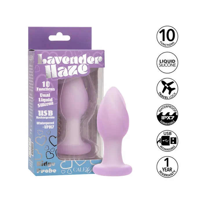 Lavender Haze Ridge Vibrating Butt Plug Cal Exotics Anal