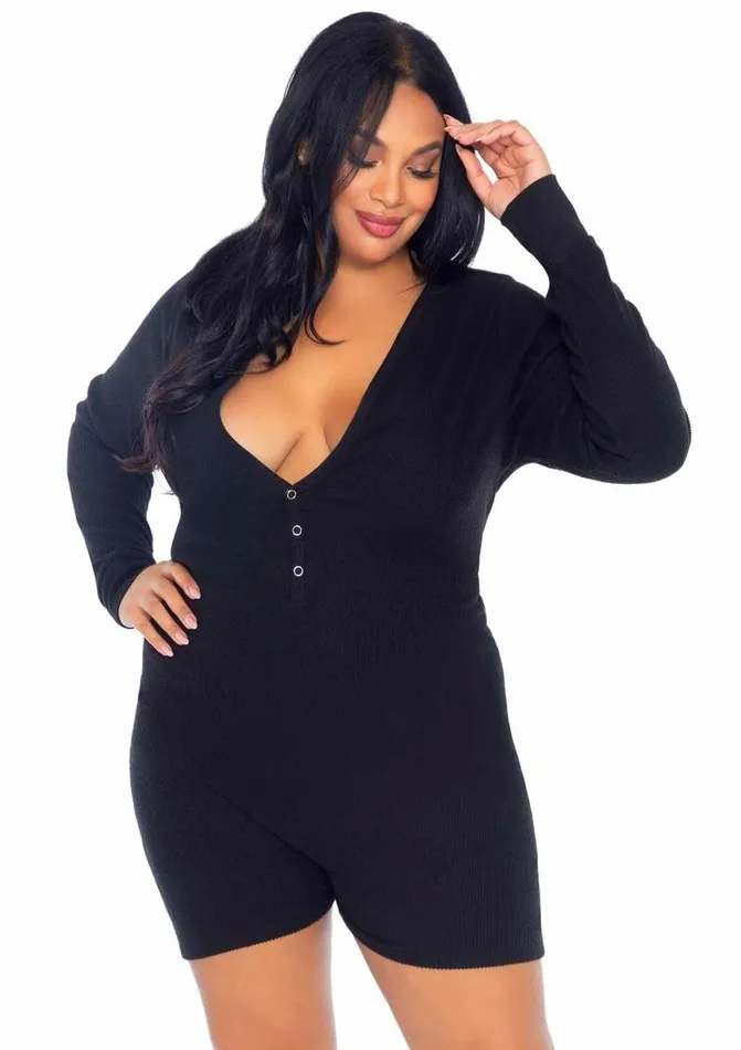 Leg Avenue Female Sex Toys Leg Avenue Brushed Rib Romper Long Johns with Cheeky Snap Closure Back Flap Leg Avenue Female Sex Toys Leg Avenue Brushed Rib Romper Long Johns with Cheeky Snap Closure Back Flap