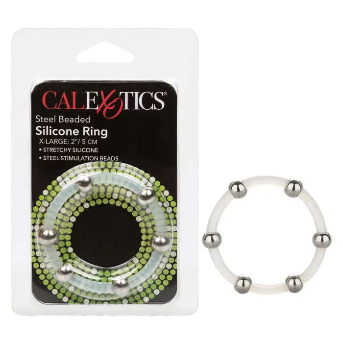 Male Sex Toys Steel Beaded Silicone Ring XLarge California Exotic
