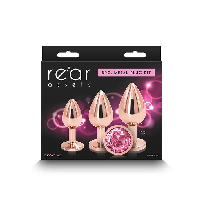 NS Novelties Anal Rear Assets 3pc Rose Gold Anal Training Kit NS Novelties Anal Rear Assets 3pc Rose Gold Anal Training Kit