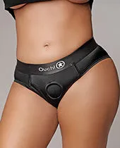Shots America LLC Female Sex Toys Shots Ouch Vibrating Strap On Highcut Brief Black