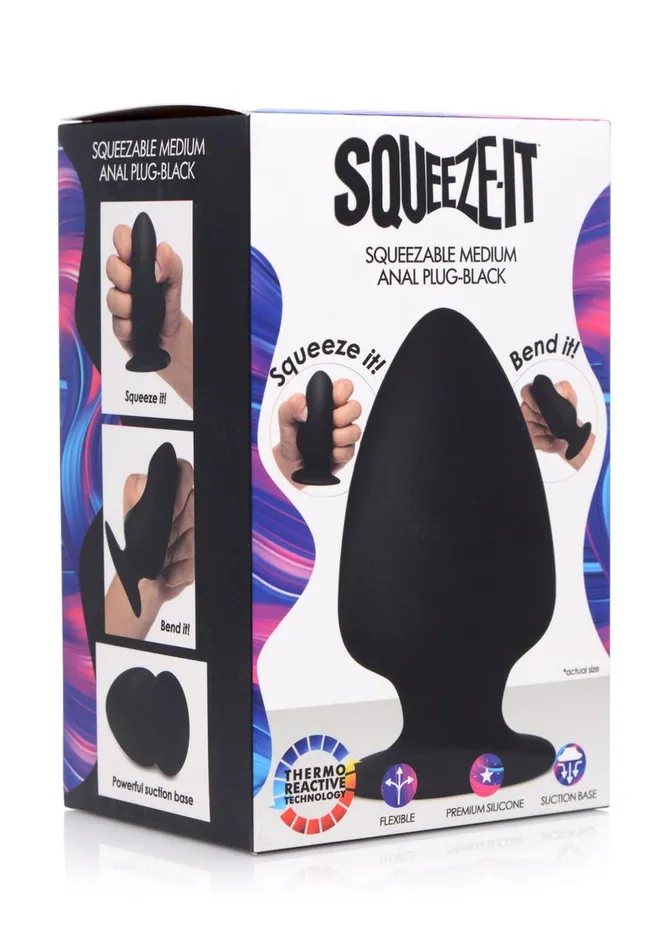 SQUEEZEIT SqueezeIt Squeezable Silicone Anal Plug Male Sex Toys